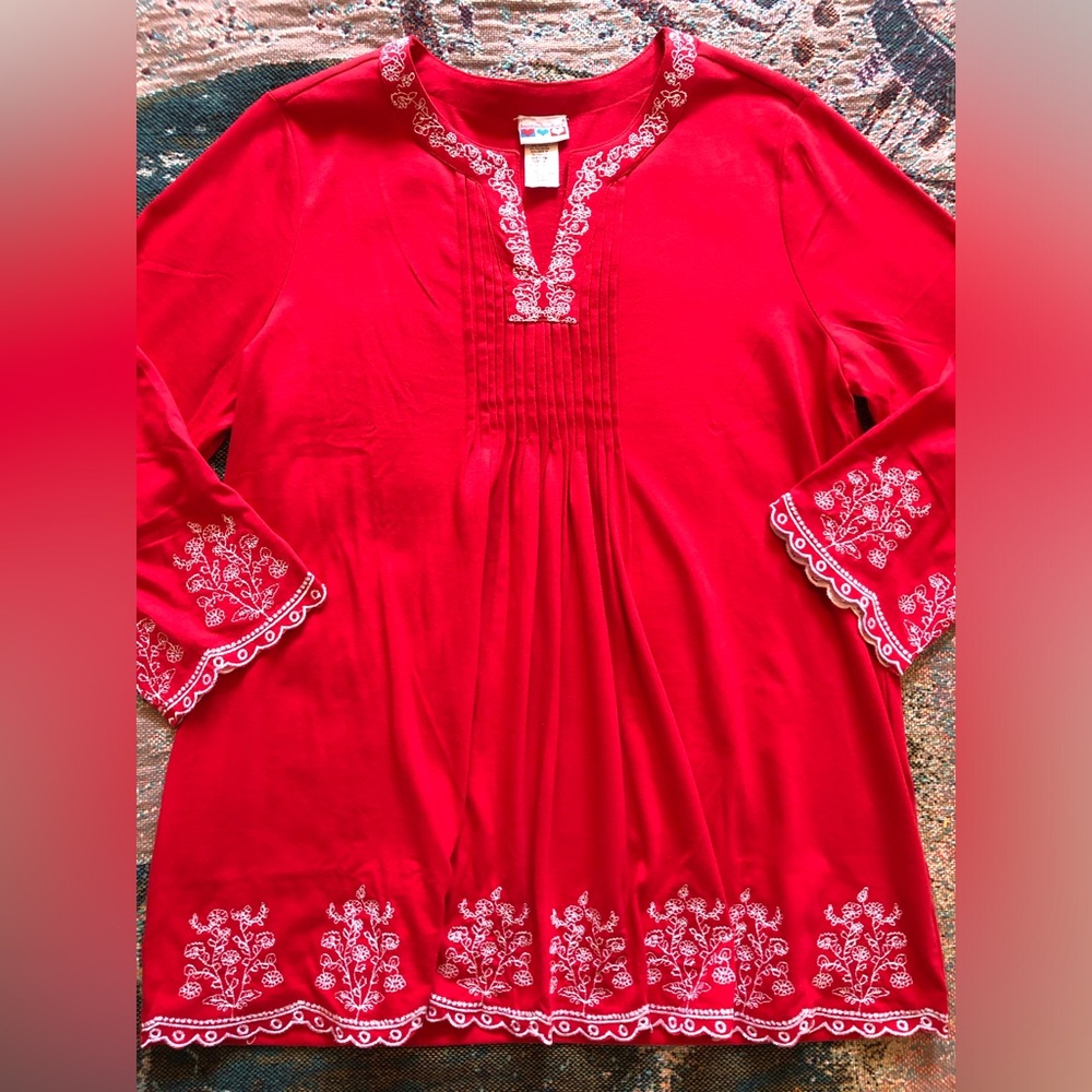 Vtg American Sweetheart Pleat Front Notch Neck Tunic/Babydoll Dress - Picture 4 of 10